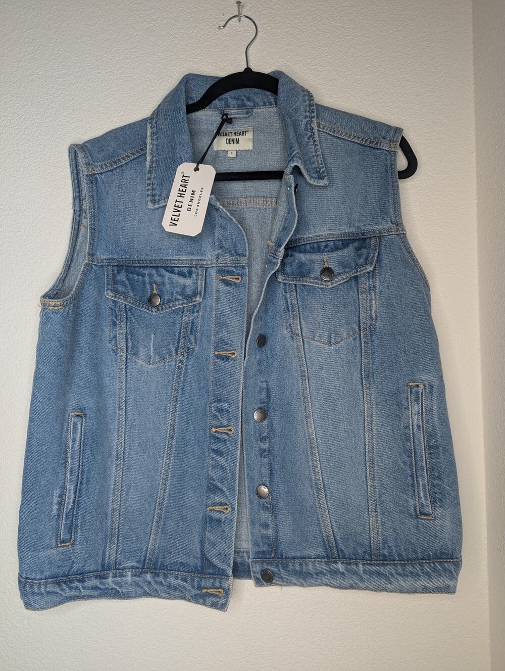 Velvet Heart Denim Los Angeles NWT Women's Denim Vest S Moto Biker Grunge Punk